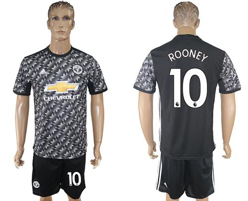 Manchester United #10 Rooney Black Soccer Club Jersey - Click Image to Close